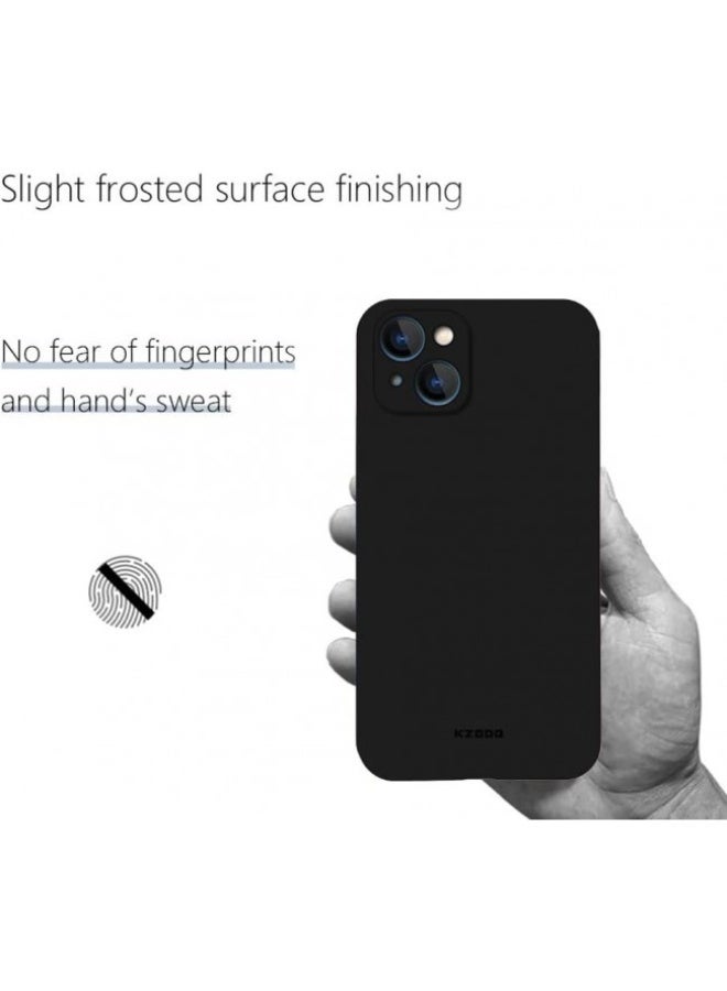 KZDOO iPhone 14 Case Air Skin Series Ultra Slim Frosted Anti Slip Back Cover Full Coverage Camera Lens Protection 6.1 inch Black - Image 2